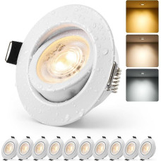 HOMEOW LED įleidžiami prožektoriai 230 V Dimmable Flat Recessed Spotlights Baltas lubų prožektorius vonios kambariui Įleidžiamas šviestuvas 68 mm - 80 mm Lubų įleidžiamas prožektorius Pasukamas IP44 6 W šilta balta neutrali balta šalta balta rinkinys iš 1