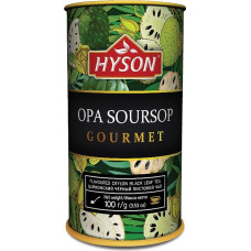 „Hyson“ aromatizuota juodoji arbata su „Anoda“ gabalėliais, 100 g, juodoji arbata su soursopu