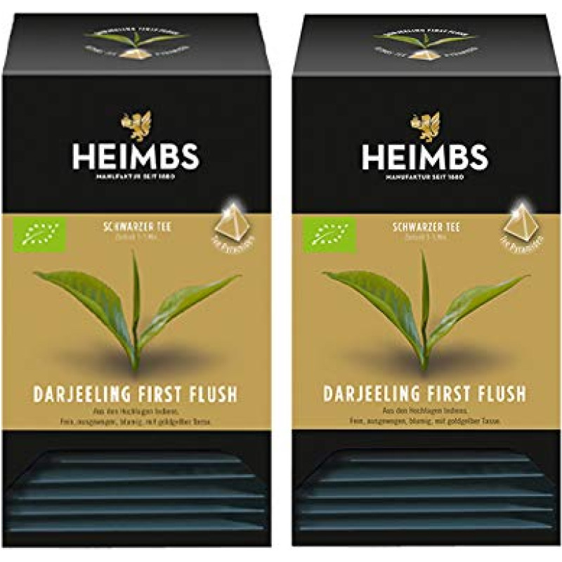 HEIMBS „Bio Darjeeling First Flush“, 20 piramidės formos maišelių, 2 pakuotės