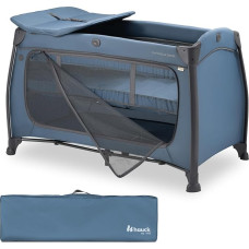 „Hauck“ kelioninė lovelė su priedais naujagimiams „Play N Relax Center“, tamsiai mėlyna | Su keitimo staleliu, naujagimio įdėklu, nešiojimo krepšiu, XL žaidimų angos dydžiu; kelioninė lovelė kūdikiams nuo gimimo iki 15 kg / 3 metų (be čiužinio)