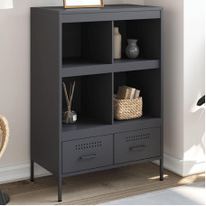 „Highboard“ antracito spalvos 68 x 39 x 101,5 cm plieninis bufetas iš medžio – modernus virtuvės spintelė, skirta virtuvei, svetainei, valgomajam ir virtuvės bufetui