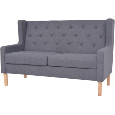 Dvivietė sofa, audinio sofa, apmušta sofa, poilsio sofa, sofos, apmušti baldai, svetainės sofa, dizaino sofa, audinio sofa su mediniu rėmu, pilkos spalvos