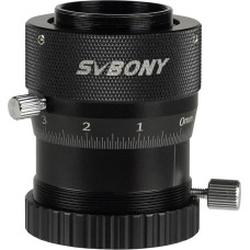 Svbony SV161 Double Helical Focuser 1.25 Inches, 0.05 mm Scale Telescopic Helicals Focuser, with T2 Thread, 10 mm Focusing Stroke, Metal Telescopic Accessories, Double Spiral Extension for Telescopic Guide (M42 x 0.75 mm)