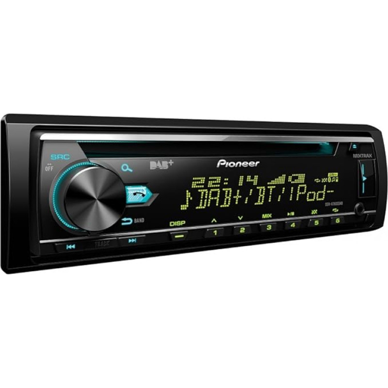 Pioneer DEH-X7800DAB, 1DIN Car Radio, CD Tuner with RDS, FM and DAB/DAB+ Tuner, CD, MP3, USB, AUX Input, Bluetooth Hands-Free Kit, Compatible with Android and iPod/iPhone