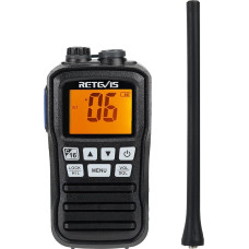 „Retevis RM01“ jūrinis racijas, vandeniui atsparus nešiojamasis radijas, skirtas plaukiojimui laivu | Vibracijos signalas, „hovering“ funkcija, 88 kanalų nešiojamieji radijai, greitas įkrovimas ir ilga baterijos veikimo trukmė, dvigubas stebėjimo režimas 