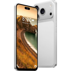 4G išmanusis telefonas su dviem SIM kortelėmis, 6,6 colio „InCell“ HD ekranu, 4 GB + 32 GB atminties (išplečiama iki 256 GB), 5000 mAh baterija, 16 MP kamera ir „Face ID“, „Type-C“ ir OTG funkcija (baltas)