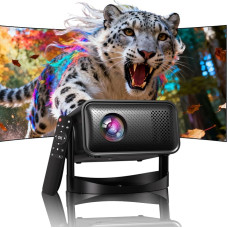 Mini projektorius, palaikantis 4K ir 1080P raišką, su integruota „UCOCARE Smart Projector“ programėle, dvigubas „Wi-Fi“ ir „Bluetooth“ projektorius, skirtas miegamajam ir automobiliui (vertikalusis režimas), 50 % priartinimas, elektrinis fokusavimas, 4K n
