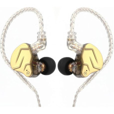 LINSOUL KZ ZSN PRO X Dual Driver 1BA + 1DD Hybrid Metal Earphones HiFi In-Ear Monitor with Removable Recessed 2-Pin Cable (Gold, with Microphone) | Metal HiFi In-Ear Monitor with Detachable Recessed 2 Pin Cable Zinc Alloy with Microphone Black