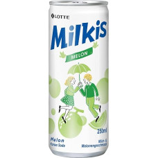 „Lotte Milkis“ melionų gėrimas, 250 ml – korėjietiškas gazuotas gaivusis gėrimas su melionų skoniu iš Pietų Korėjos