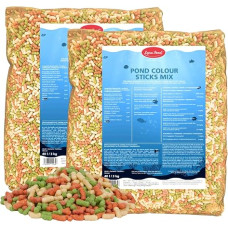 Lyra Pond® 2 x 40 L Pond Colour Sticks Mix, Multicoloured Fish Food with Spirulina, Easily Digestible Pond Food, Strengthens the Colours of the Fish, Species-Appropriate Composition for Pond Fish | Mehrfarbiges Fischfutter mit Spirulina - Leicht verdaulic