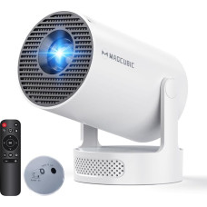 „Magcubic“ mini projektorius 4K HY300pro+, išmanusis projektorius su „Android 14“ | Trapezoidinės deformacijos korekcija automobilyje, 4K namų kino projektorius su „Wi-Fi 6“ ir „Bluetooth 5.4“, 180° pasukimas, 5 W garsiakalbis