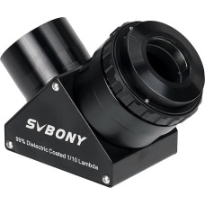„Svbony“ SV223 įstrižinis veidrodis, 2 colių 90° kampo „Star Zenith“ veidrodis su 1,25 colio adapteriu, pagamintas iš anglies pluošto, 99 % atspindžio koeficientas, „Zenith“ veidrodis planetų ir gilaus dangaus stebėjimui