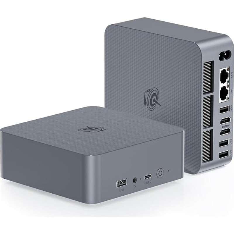 „Beelink EQR5“ mini kompiuteris, „AMD Ryzen 5 5500U“ (6C/12T) iki 4,0 GHz, mini kompiuteris su 16 GB DDR4 RAM, 480 GB NVMe SSD, „Windows 11 Pro“, mikro kompiuteris su 4K@60 Hz dvigubu ekranu, dviem 1000M LAN jungtimis, „Wi-Fi 6“ ir „Bluetooth 5.2“