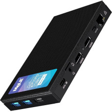 „MeLE Quieter4C“ be ventiliatoriaus mini kompiuteris N100, 16 GB, 512 GB, mažas stalinis kompiuteris | Iki 3,4 GHz, USB-C, 2 x HDMI, trys ekranai, su VESA, stabilus veikimas 24/7, automatinis įjungimas, „wake-on-LAN“
