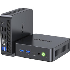 GMKtec K17 AI mini kompiuteris su „Intel Core Ultra 5 226V“ procesoriumi, iki 4,5 GHz, 16 GB LPDDR5X, 1 TB SSD, „97 Tops AI“, „Intel Arc 130V“ su dviem M.2 Gen5+Gen4 lizdais (iki 16 TB), USB4, 8K trijų ekranų palaikymas, „Wi-Fi 6E“, kompaktiškas stalinis 