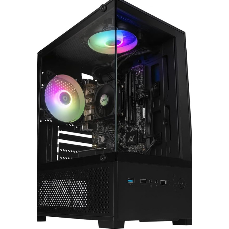 .ES PC'S GAMING MC-SE2 2025 žaidimų stalinis kompiuteris | AMD Ryzen 3 3200G, 8 GB DDR4 RAM, 500 GB SSD, dvigubas „Wi-Fi AC“, originali „Windows 11“