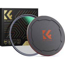 K&F Concept „Nano-X Black-Mist“ 1/4 filtras, 58 mm, juodas „Promist“ 1/4 optinis stiklas su 28 kartų nano danga, juodas difuzinis filtras 1/4 su metaliniu objektyvo dangteliu
