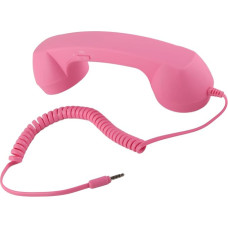 „Denash Retro“ mobiliojo telefono ragelis, „USB-C“ stiliaus senovinio dizaino mobiliojo telefono ragelis su 3,5 mm lizdu, nešiojamosios ausinės nešiojamajam kompiuteriui, kompiuterinės ausinės su mikrofonu, užtikrinančios patogų skambinimą (rožinės spalvo
