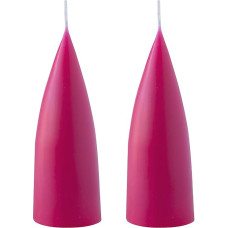 Kunstindustrien Pillar Candles, Made in Denmark, 43 Colours Available, Taper Candle, Dyed Pillar Candle, Long Burning Time of 15 Hours, Candle Decoration, Pack of 2, 6.5 x 16 cm (Cerise)