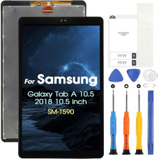 „Samsung Galaxy Tab A 10.5“ LCD ekranas, skirtas „Samsung Galaxy Tab A 10.5 SM-T590“ LCD ekranui – jutiklinio ekrano ir skaitytuvo mazgas, keitimo ekranas su remonto rinkiniu (juodas, „Wi-Fi“) (juodas)