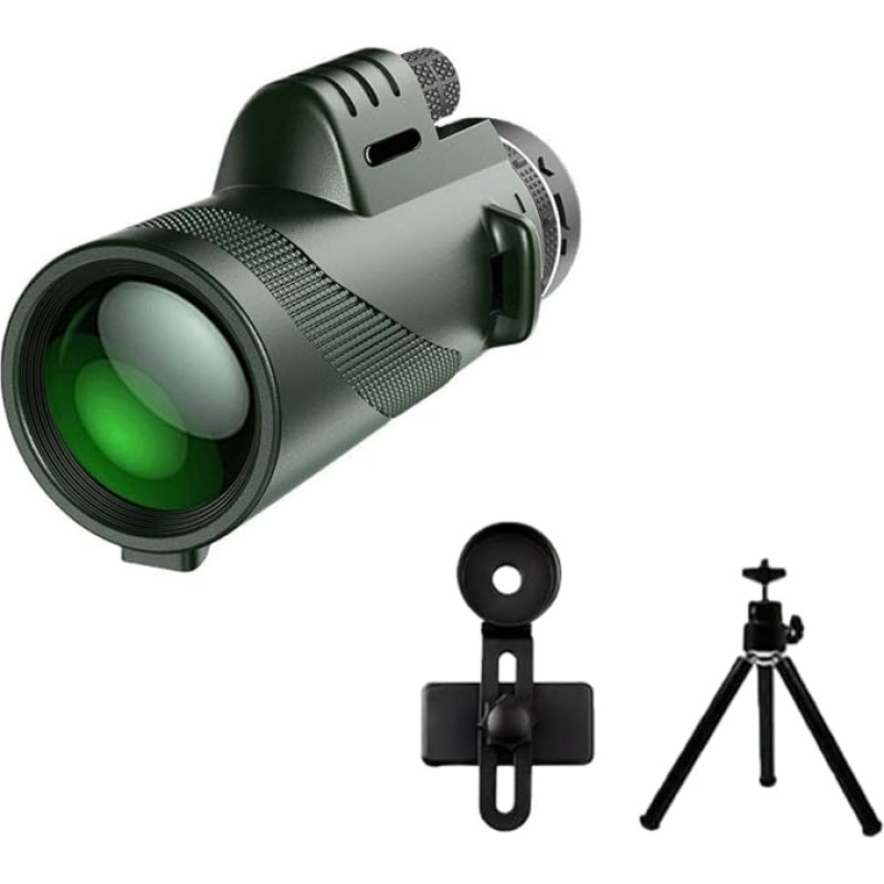 Mengshen 8 x 40 Monocular Telescope Complete Set Including Mobile Phone Adapter Tripod for Digiscopy Outdoor Adventure Smartphone Photography