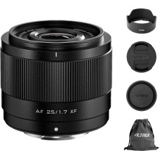 VILTROX 25mm F1.7 APS-C Prime Large Aperture Lens for Fujifilm X-Mount, Wide Angle STM Lens with Fast Quiet Auto Focus, Compatible with X-T5, X-S20, X-T50, X-T30 II, X-H2S
