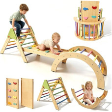 Montessori 7-in-1 Climbing Frame Set Children from 18 m + Baby Wooden