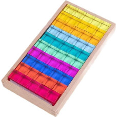 Ronyme Pack of 50 Rainbow Building Cubes, Stacking Toys for Children from 2