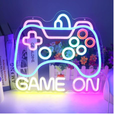 Game Neon Sign Dimmable Gamepad Shape LED Neon Light Signs Gaming Neon Sign with Switch Gamer Gifts for Teens Boys Girls for Bedroom Playroom Party