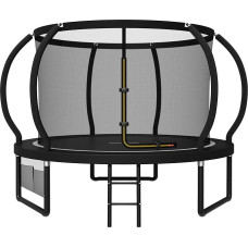 JUMMICO Outdoor Trampoline Diameter 228/305/366/427/488 cm with Protective Net and Ladder, GS Tested Leisure Trampoline for Children and Adults, Frame with Rust Protection Coating, Load Capacity 150