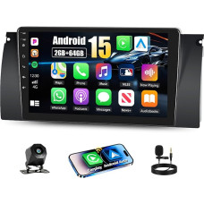 „CAMECHO“ navigacijos automobilių radijas su „Android 15“ operacine sistema, 2+64G, skirtas „BMW X5 E39“, „E53“, „E38“ ir „M5“ modeliams