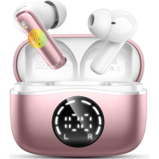 Bluetooth Headphones, Wireless Bluetooth 5.4 Sport In-Ear Headphones with 4 Microphones, 48 Hours Playtime, LED Display, ENC Noise Reduction, Deep Bass Earphones for Work and Study