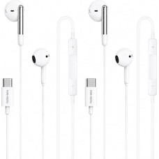 For Apple iPhone 16e Headphones, USB C Headphones, In-Ear Type C Earbuds with Microphone and Volume Control, Hi-Fi Stereo Bass, Wired Earbuds for iPhone 16e (2025) (2 Pack)