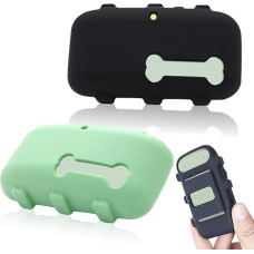 Counlisha Silicone Holder Compatible with Tractive XL GPS Tracker, Durable Accessories, Anti-Scratch, Secure Sturdy Case with Strap for Dog Collar, Black, Green, Pack of 2
