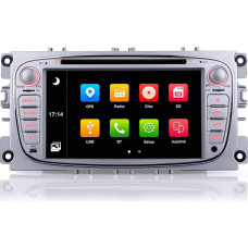 iFreGo 7 Inch 2 DIN Car Radio, Radio with CD DVD, FM Radio, GPS Navigation, Car Radio Bluetooth, Radio, Radio for Ford Mondeo Focus (2008-2011), S-Max (2008-2013), Supports Steering Wheel Control