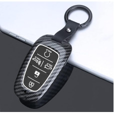 ontto ABS Car Key Case Fits Hyundai Solaris Sonata Hybrid Nexo NX4 Grand Santa Fe Tucson 2020 2021 Car Remote Control Cover Key Fob Key Case 5 Button Carbon Fibre Black