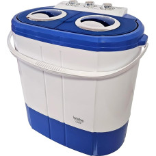 briebe Camp Mini Washing Machine Portable Washing Machine with Spinning Camping Capacity 3 kg Ideal for Travel, Caravan, Motorhome, 2 Compartments, Top Loader, No Installation