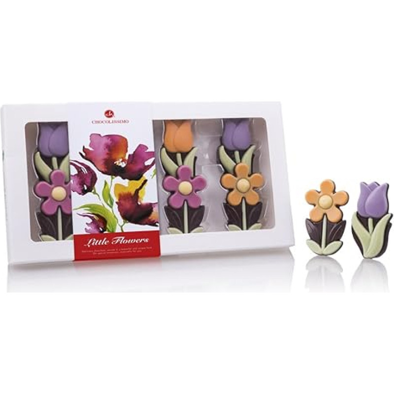 Dark Chocolate Flowers - Tulips and Daisy Made of Chocolate | Gift | Valentine's Day | Women's Day | Birthday | Mother's Day | Woman | Mother | Easter | Husband | Father | Father's Day