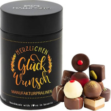 Hallingers Herzlichen Glückwunsch – Manufactory Chocolates Gift Handmade Without Alcohol from Fine Cocoa Chocolate (Tin) – Advent Calendar for Filling New Products & Advent Calendar | Birthday