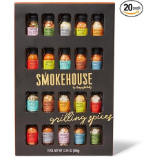 Thoughtfully BBQ Spice Gift Set, Set of 20 Barbecue Spices for the Barbecue Party, 20 Spice Mixes