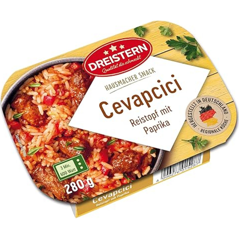 DREISTERN Cevapcici with rice snack from the Little Hot Kitchen prepared quickly and easily, not applicable