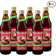 RABENHORST Burokėlių sultys 6 pakuotės (6 x 700 ml) - aukštos kokybės burokėlių sultys, pagamintos iš 100 % tiesioginių sulčių su citrinų sultimis, suapvalintos