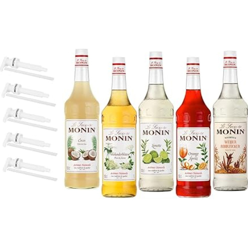 Monin Bar Cocktail Tasting Pack 5 x 1 Litre with 5 Pumps