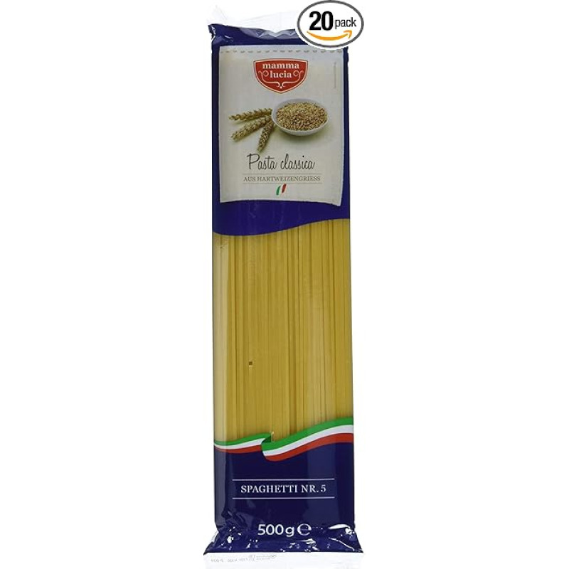 Mamma Lucia Pasta Spaghetti No. 5, Pack of 20 (20 x 500 g)