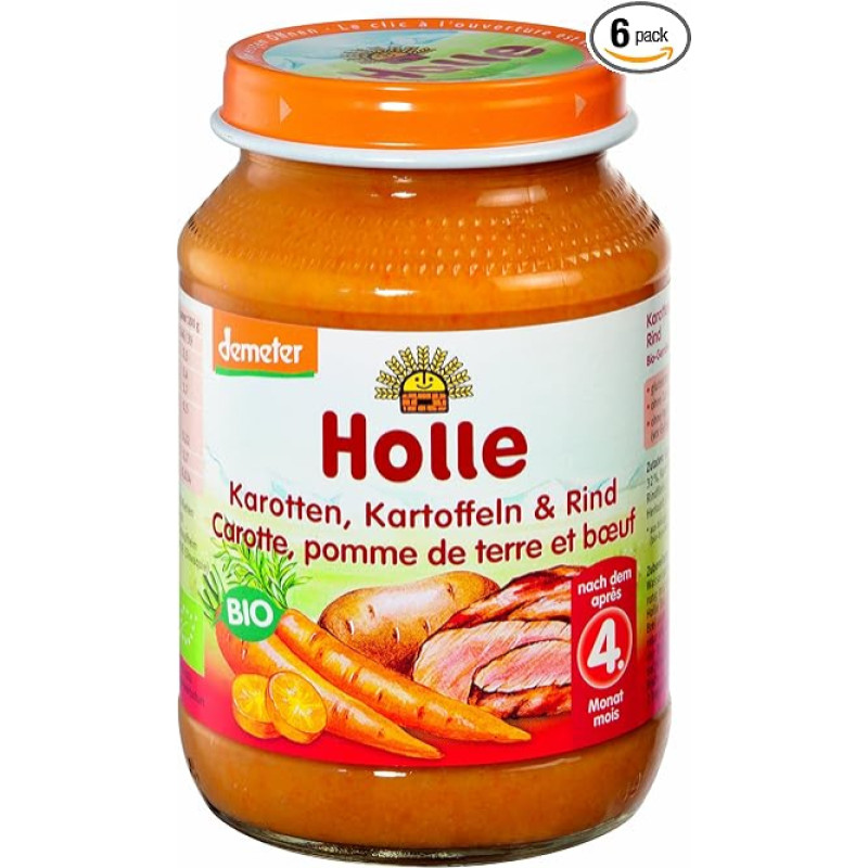 Holle Organic Carrots, Potatoes & Beef (6 x 190 g)