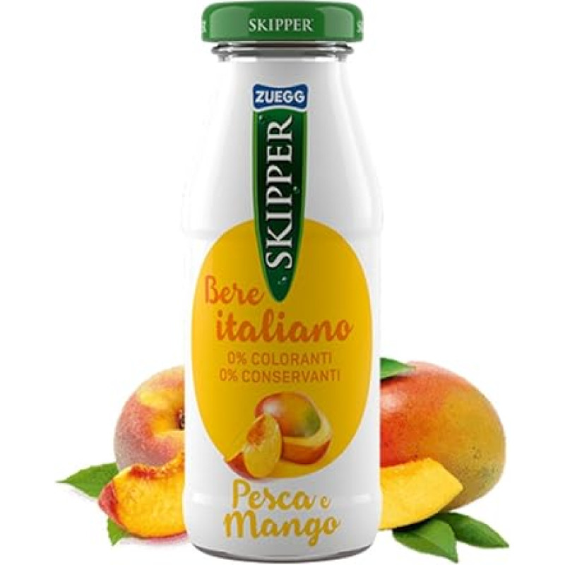 Zuegg Skipper Peach and Mango Package 24 Bottles of GLASS200 ML