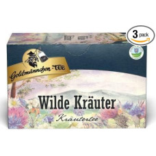 Goldmännchen Tee Wild Herbs from Thuringia, 20 Individually Sealed Tea Bags, Pack of 3 (3 x 30 g)