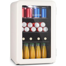 Klarstein Fridge 70 L, Small Fridge with 3 Removable Shelves, Quiet Mini Fridge with Glass Door, Drinks Fridge Small, Suitable for Outdoors, Beer Safe for Bottles, 0-10 °C