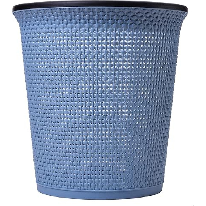 Zuvo Modern Look Plastic Waste Paper Bin Powder Coated Cylindrical Open Lightweight Waste Bin Ideal for Kitchen, Bedroom, Bathroom and Office