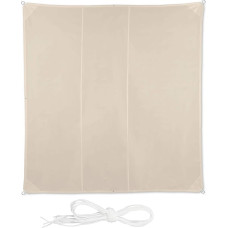 Relaxdays Square Sun Sail, Water-Repellent, UV Protection, with Tension Ropes, Patio, Balcony Sail, W x D 4 x 4 m, Beige